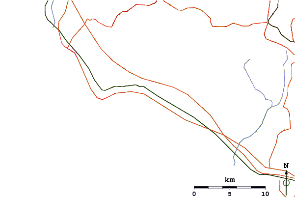 Strade e fiumi intorno Banzai (Santa Marinella)