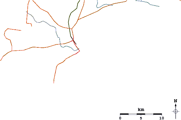 Strade e fiumi intorno Blacknose Point