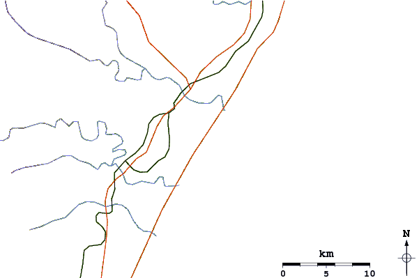 Strade e fiumi intorno Bog Bay