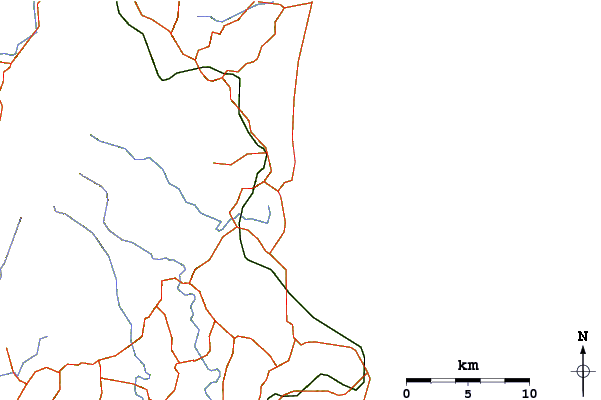 Strade e fiumi intorno Brunswick Heads North
