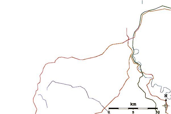 Strade e fiumi intorno Bucks Mills