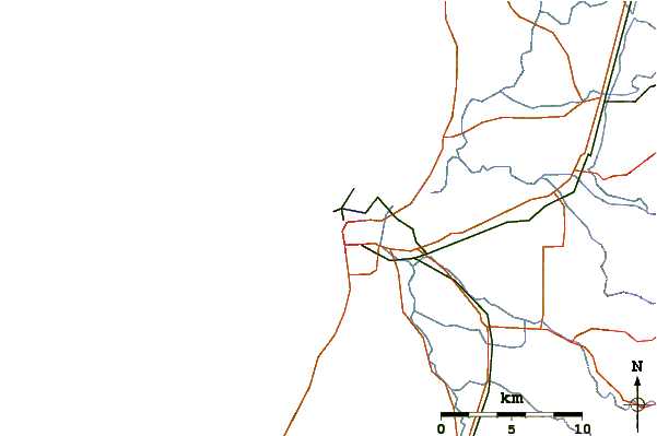 Strade e fiumi intorno Bunbury Clam