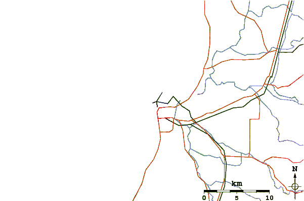 Strade e fiumi intorno Bunbury Sidies