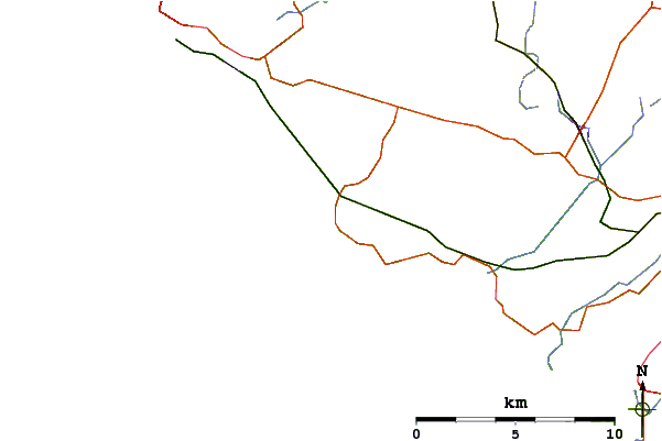 Strade e fiumi intorno Cable Bay