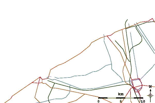Strade e fiumi intorno Den Haan