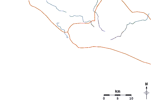 Strade e fiumi intorno Drakes Bay