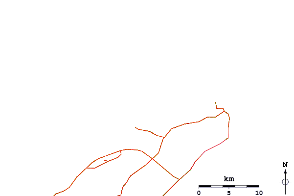 Strade e fiumi intorno Fuero de la Bajeta