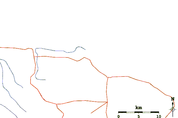 Strade e fiumi intorno Horseshoe Bay