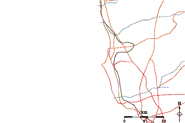 Strade e fiumi intorno Horseshoe