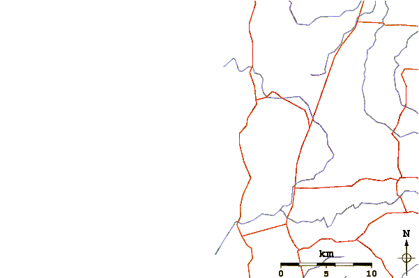 Strade e fiumi intorno Huzzawouie (Huzzas)