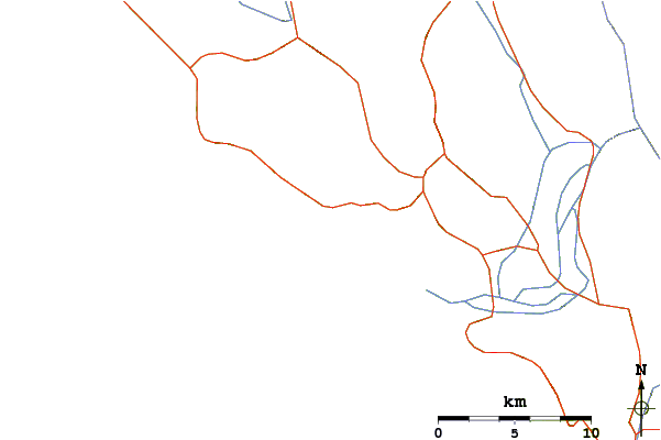 Strade e fiumi intorno Krioneri (Parga)