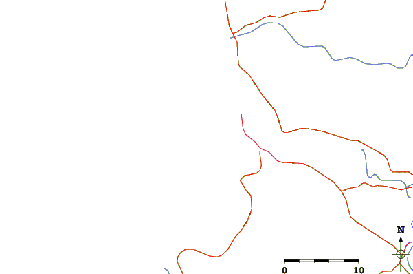 Strade e fiumi intorno La Bellaca