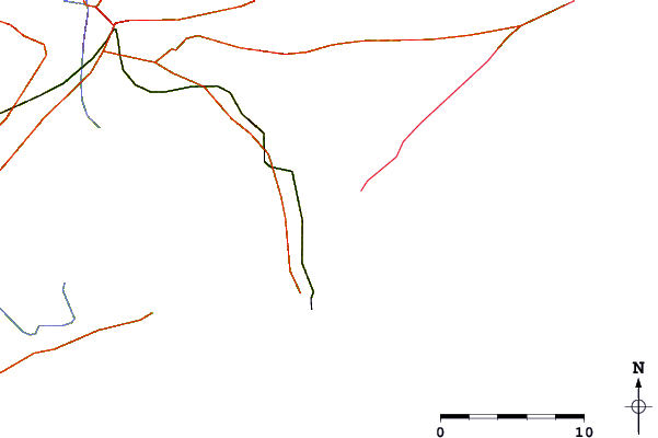 Strade e fiumi intorno La Derecha del Barco