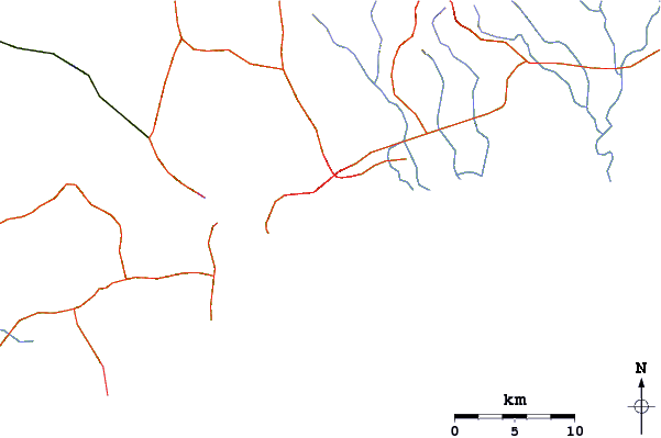 Strade e fiumi intorno La Zurda