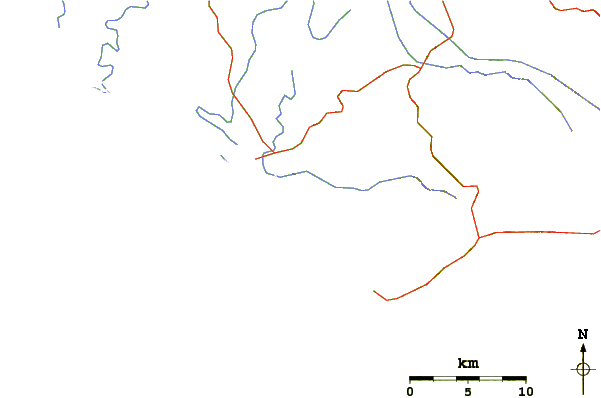 Strade e fiumi intorno Las Islitas (Matanchen Bay)