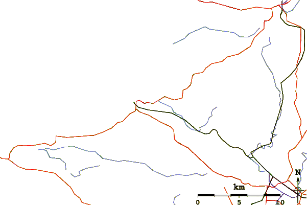 Strade e fiumi intorno Le Ris