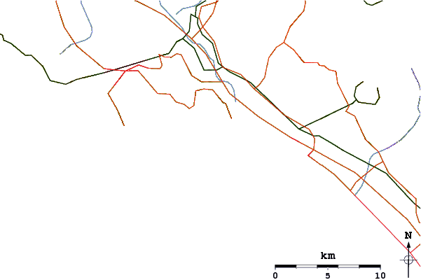 Strade e fiumi intorno Lerici or La Venere