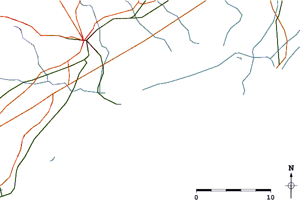 Strade e fiumi intorno Les Roquilles
