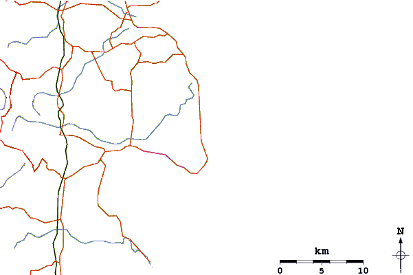 Strade e fiumi intorno Long Track
