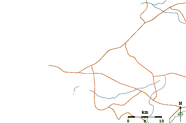 Strade e fiumi intorno Los Capaes