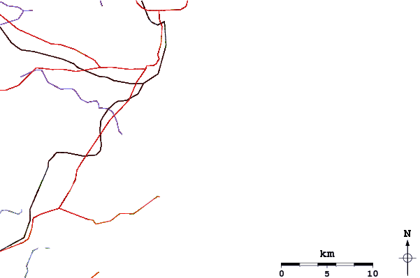 Strade e fiumi intorno Malabar