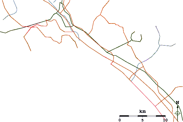 Strade e fiumi intorno Marinella di Sarzana