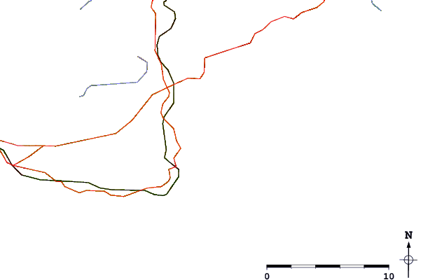 Strade e fiumi intorno Monkstone Point