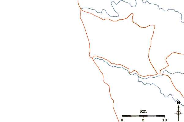 Strade e fiumi intorno Navarro Rivermouth