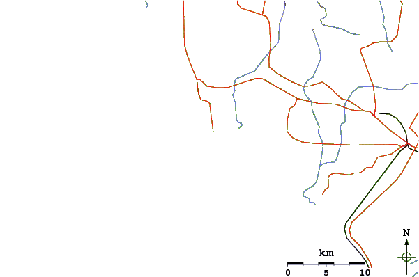 Strade e fiumi intorno Paso Caballo