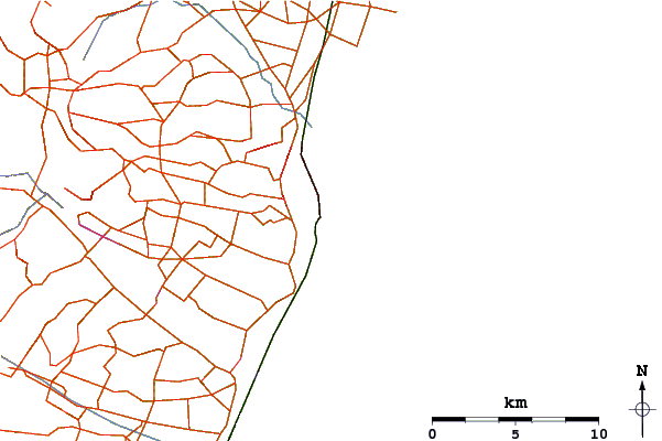 Strade e fiumi intorno Patiti Point