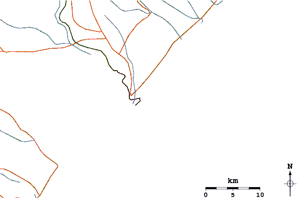 Strade e fiumi intorno Pico da Barra