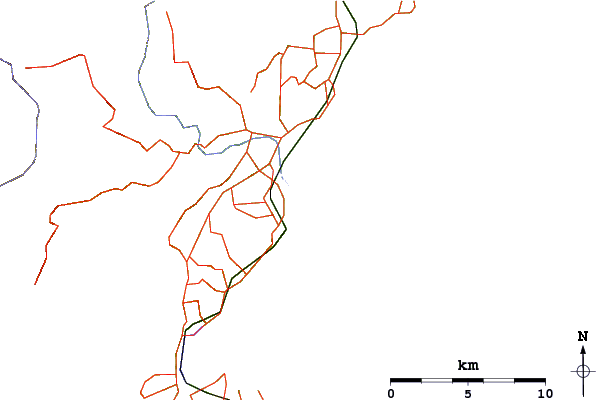 Strade e fiumi intorno Pipeline (Dunedin)