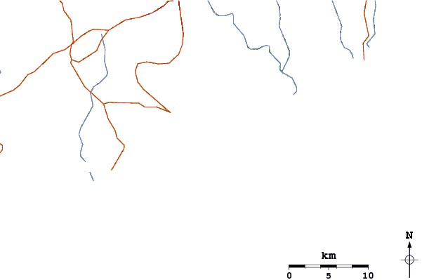 Strade e fiumi intorno Playa Chahue