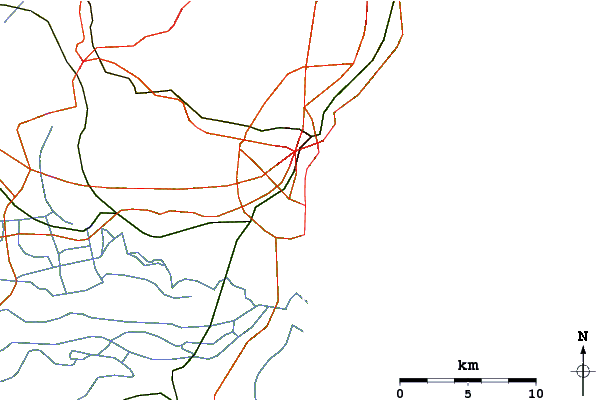 Strade e fiumi intorno Playa di Catania