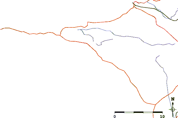 Strade e fiumi intorno Pors Poulhan