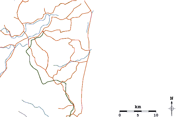 Strade e fiumi intorno Pottsville Beach