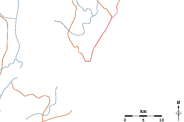 Strade e fiumi intorno Praia Brava