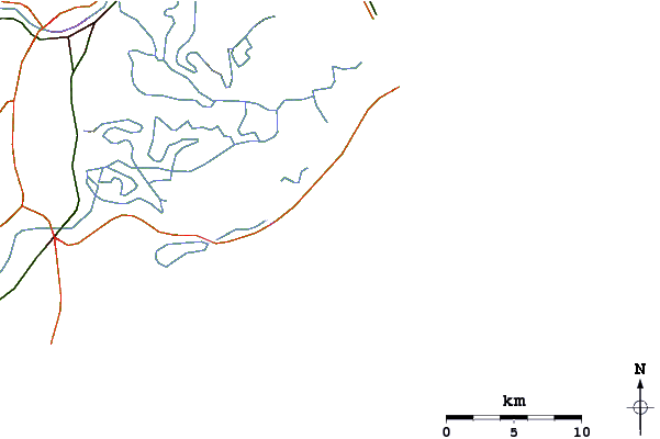 Strade e fiumi intorno Praia Cardoso