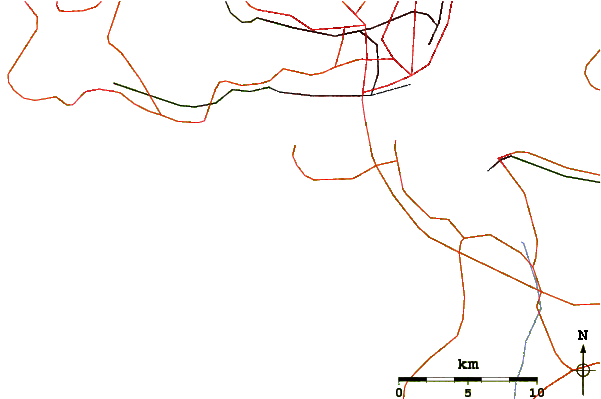 Strade e fiumi intorno Praia da Saude