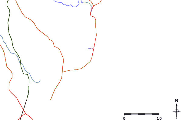 Strade e fiumi intorno Praia da Baleia
