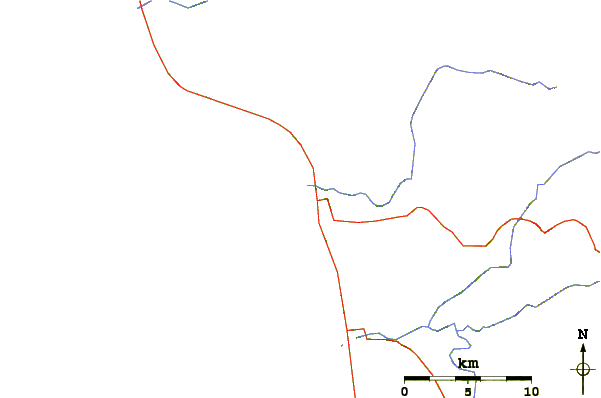 Strade e fiumi intorno Primo Tapia