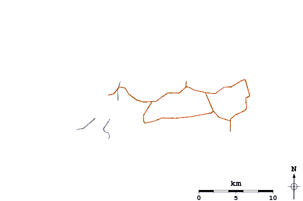 Strade e fiumi intorno Procchio or Il Golfo (Elba)