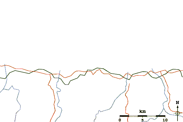 Strade e fiumi intorno Puerto de Vega