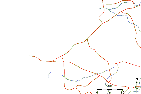 Strade e fiumi intorno Punta Barandua