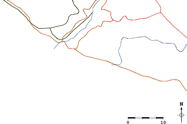 Strade e fiumi intorno Punta Bombon