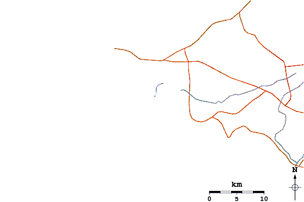 Strade e fiumi intorno Punta Carnero