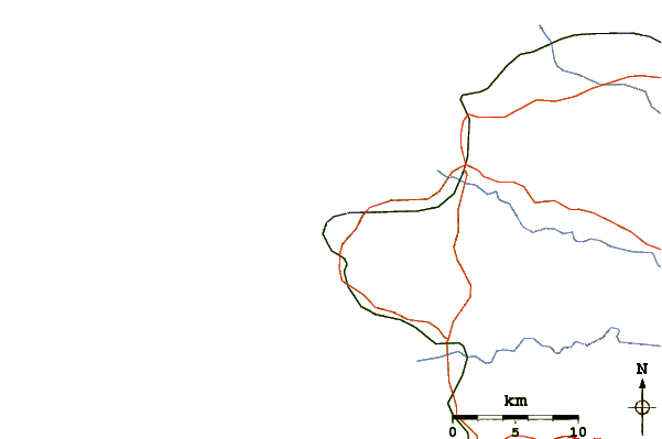 Strade e fiumi intorno Punta Higuero