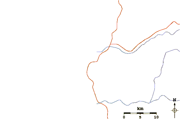 Strade e fiumi intorno Punta Mala