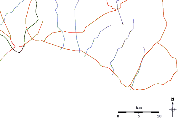 Strade e fiumi intorno Racca Point