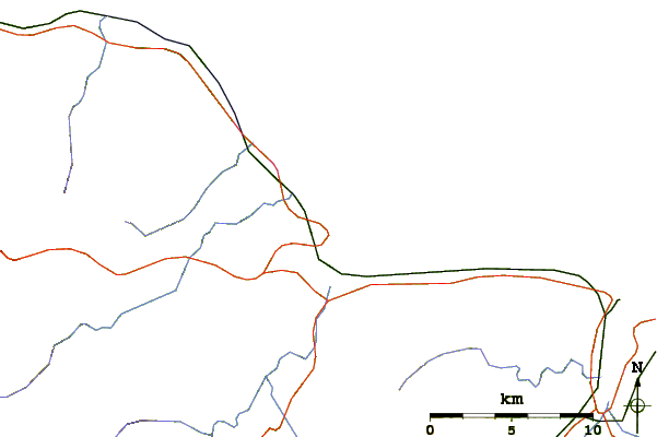 Strade e fiumi intorno Ria Foz